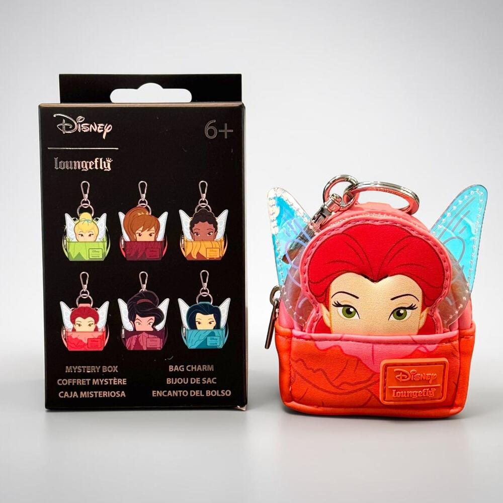 Loungefly Disney Fairies Rosetta Cosplay Mini Backpack Bag Charm Keychain NW6